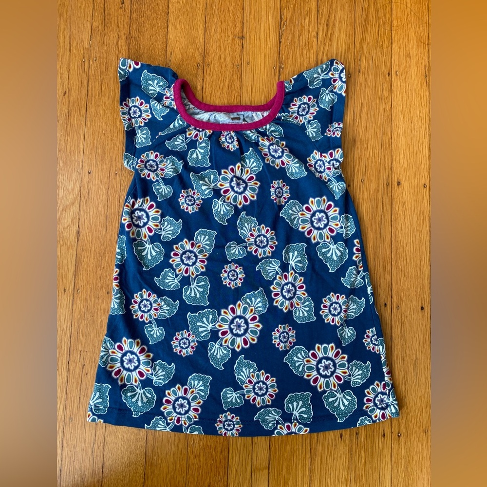 Tea Collection Toddler Girls Floral Blue Dress